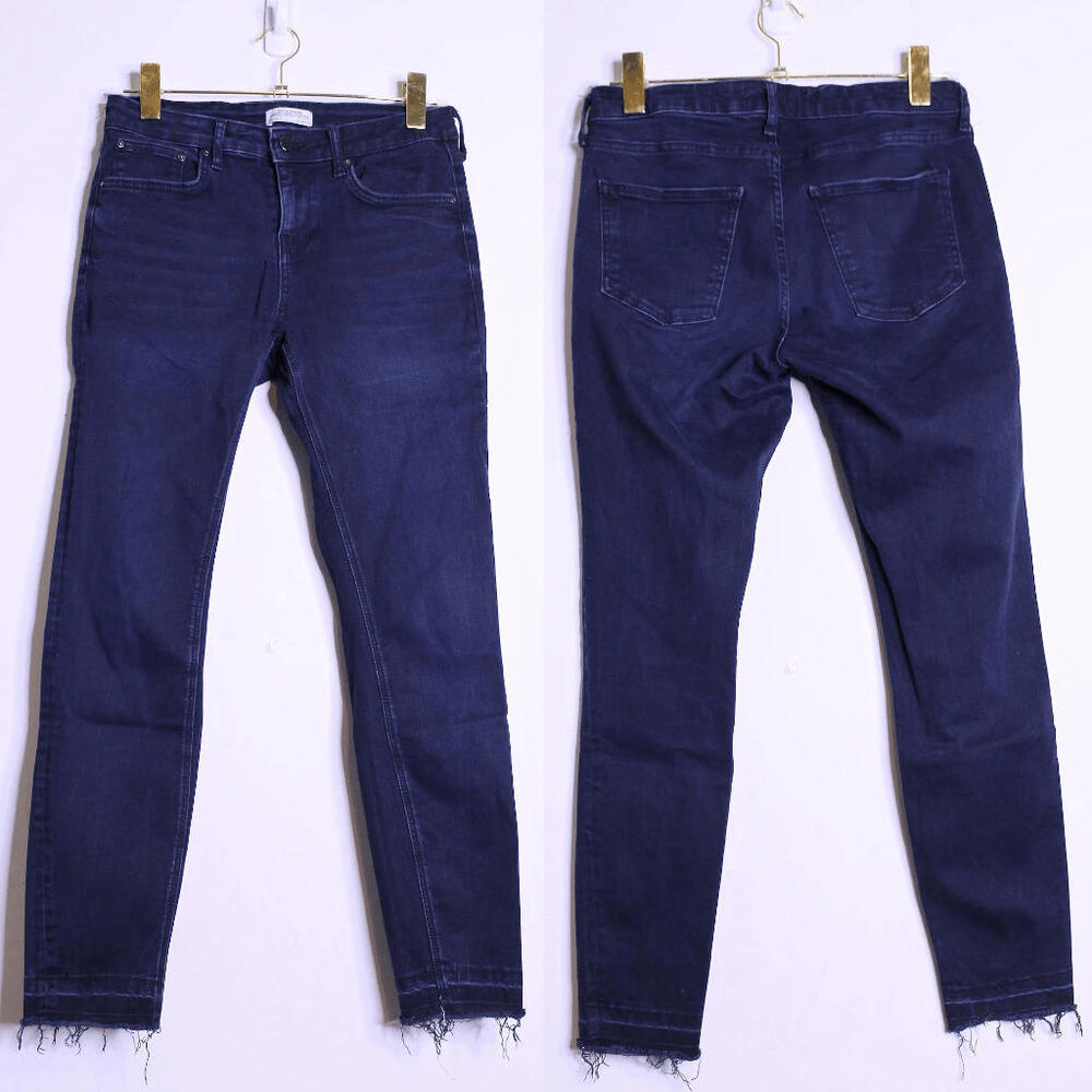 Zara Dark Blue Distressed Skinny Jeggings - 6